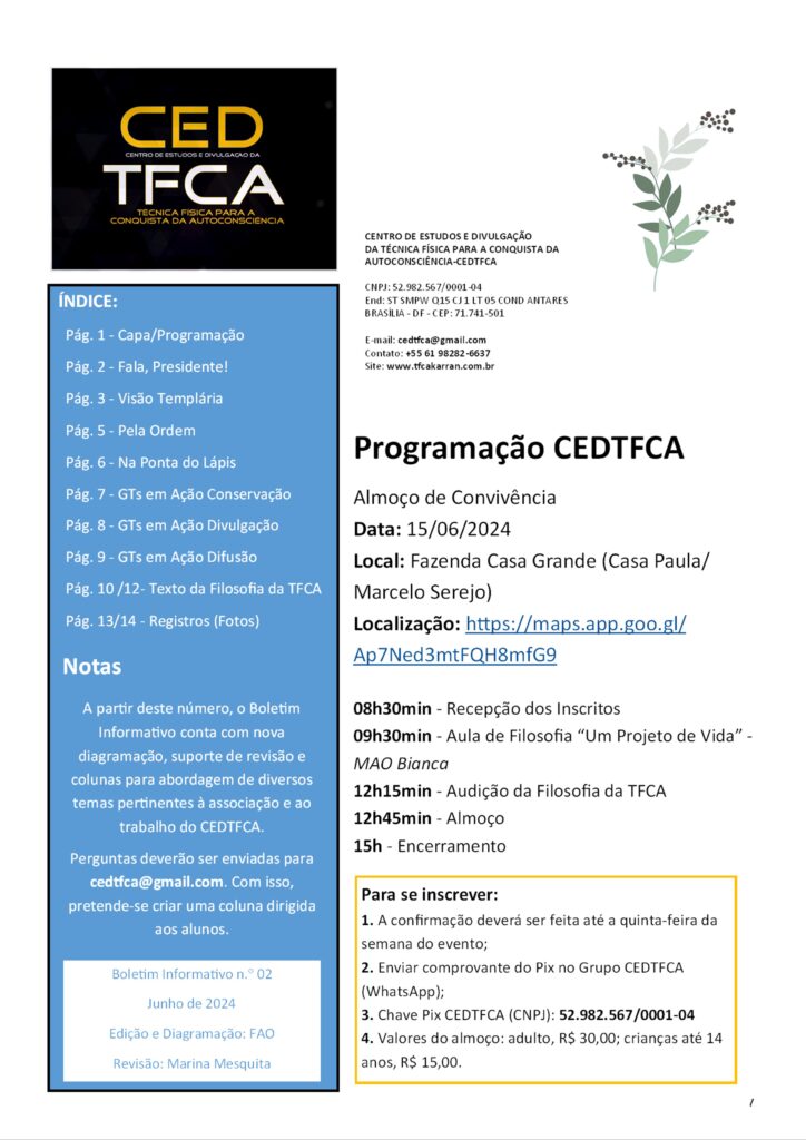 CEDTFCA - Boletim Informativo n.° 02 - Junho de 2024